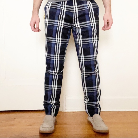 Topman Men’s Slim Tartan Plaid Trouser Suit Pant 34x32 - Picture 1 of 9